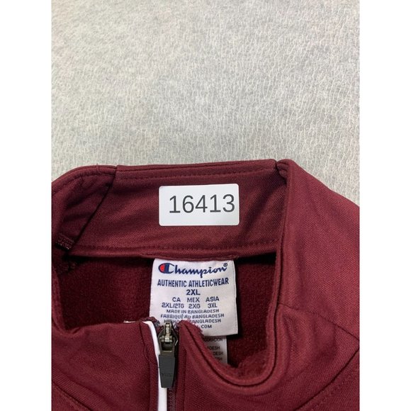 Texas A&M Aggies Champion Half Zip Campus Pullover Sweatshirt (Men's XXL) Maroon - Picture 5 of 12